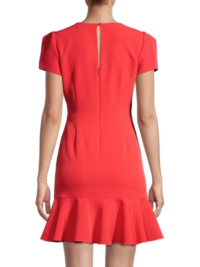 Shop Milly Deviana Cady Mini Dress In Summer Coral