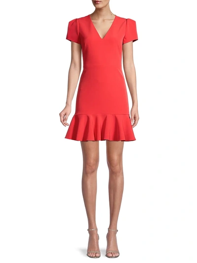 Shop Milly Deviana Cady Mini Dress In Summer Coral