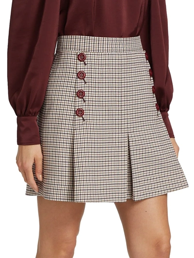 Shop See By Chloé Plaid Tailoring Skirt In Neutral