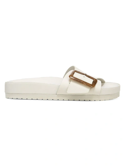 Shop Vince Women's Grant Leather Slide Sandals In Off White