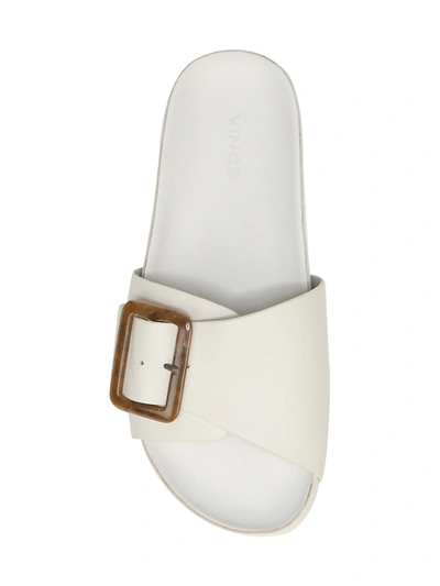 Shop Vince Women's Grant Leather Slide Sandals In Off White