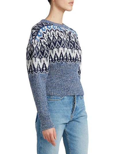 Shop Paco Rabanne Puff-sleeve Sweater In Bleu Nordique