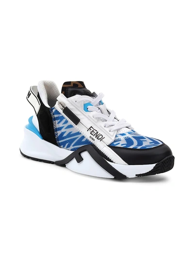 Shop Fendi Flow Mid-top Sneakers In Blue Multi