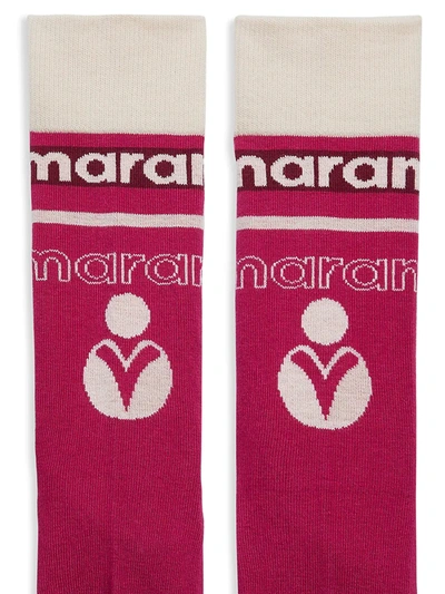 Shop Isabel Marant Silou Logo Socks In Pink