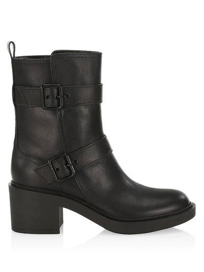 Gianvito Rossi Ryder 45 Buckled Leather Ankle Boots In Black | ModeSens