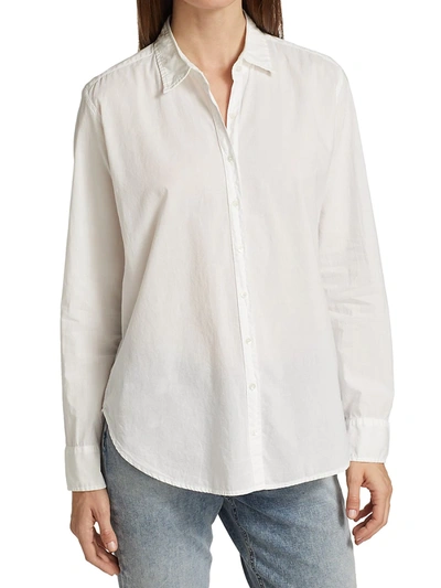Shop Xirena Women's Beau Button-up Collared Shirt In White