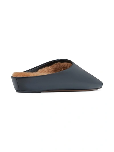 Shop Neous Alba Shearling-lined Leather Mules In Black
