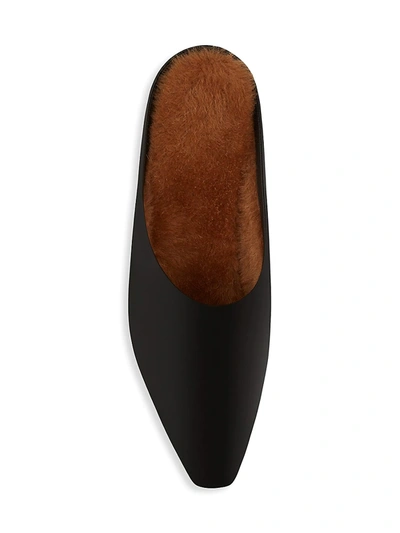 Shop Neous Alba Shearling-lined Leather Mules In Black