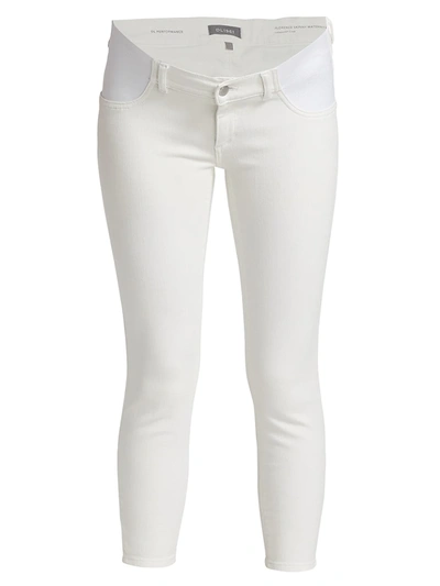 Shop Dl Maternity Florence Skinny Cropped Jeans In Milk Performance
