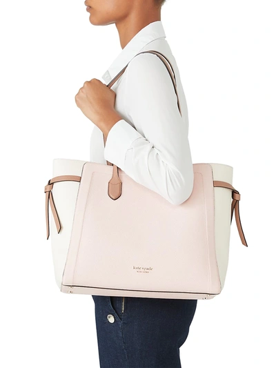 Kate Spade All Day Large Leather Tote In Chalk Pink