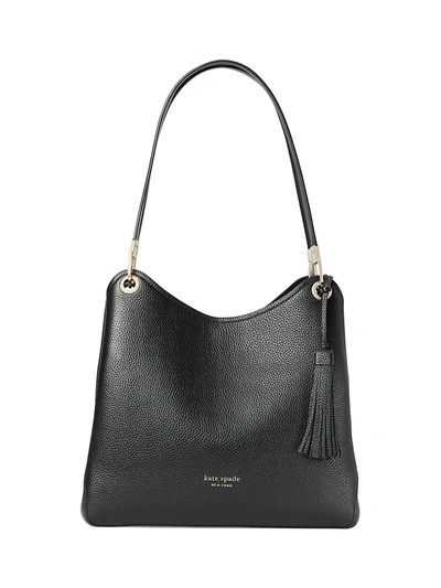 Shop Kate Spade Loop Leather Shoulder Bag In Black