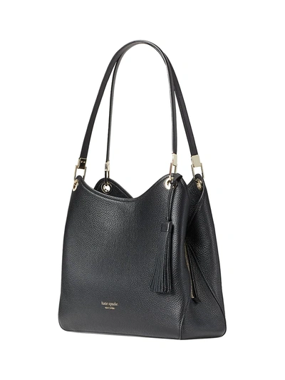 Shop Kate Spade Loop Leather Shoulder Bag In Black