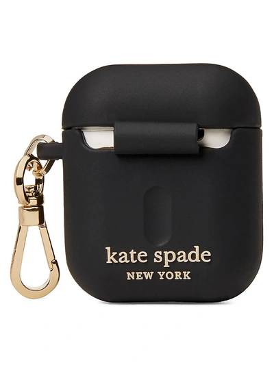 Shop Kate Spade Silicone Airpod Case In Black Multi