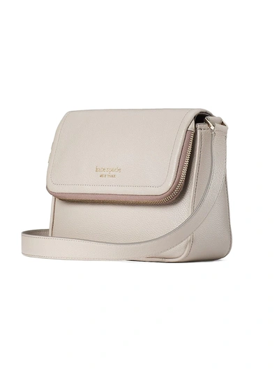 Shop Kate Spade Run Around Leather Crossbody Bag In Optic White