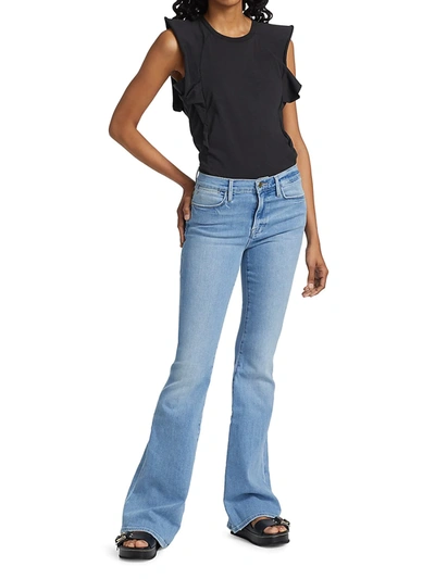 Shop Frame Le High Flare Jeans In Tropic