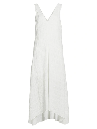 Shop Frame Savannah Plissé Cotton Dress In White