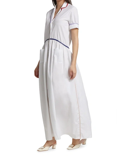 Shop Rosie Assoulin Women's Gathered Shirtdress In White