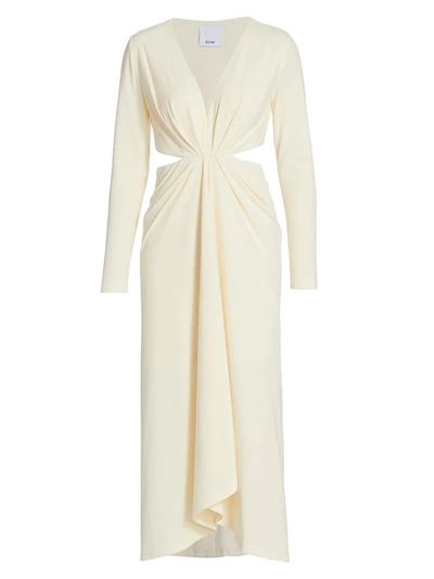 Shop Acler Brighton Twist-front Dress In Butter