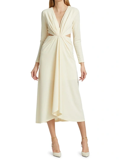 Shop Acler Brighton Twist-front Dress In Butter