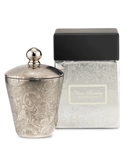 Shop Stefano Ricci Fine Paisley Royal Eagle Gold Candle In Silver