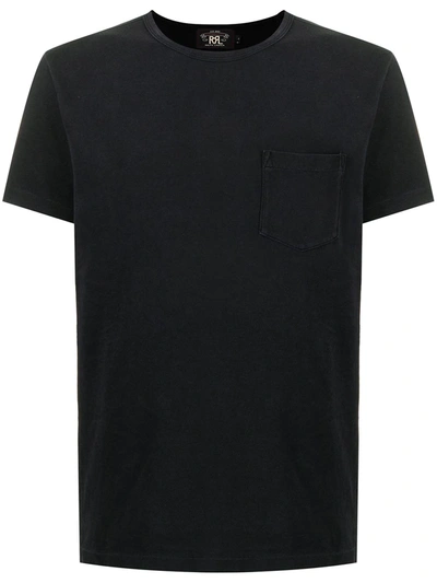 Shop Ralph Lauren Rrl Pocket-detail Cotton T-shirt In Black