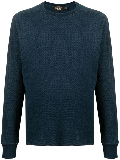 Rrl Jacquard-knit Jumper In Blau