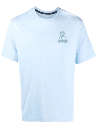 Shop Patagonia Peak Protector-badge Round-neck T-shirt In 蓝色