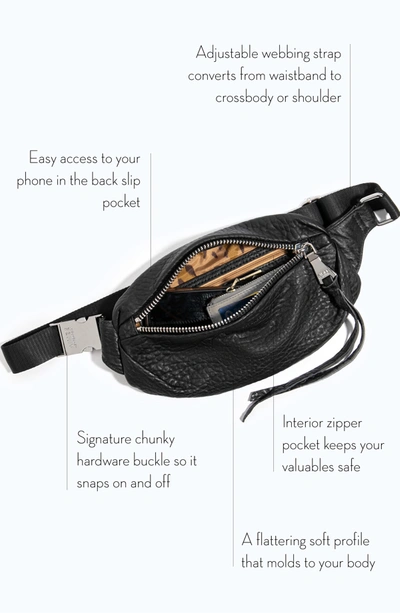 Shop Aimee Kestenberg Milan Leather Belt Bag In Black W/ Silver