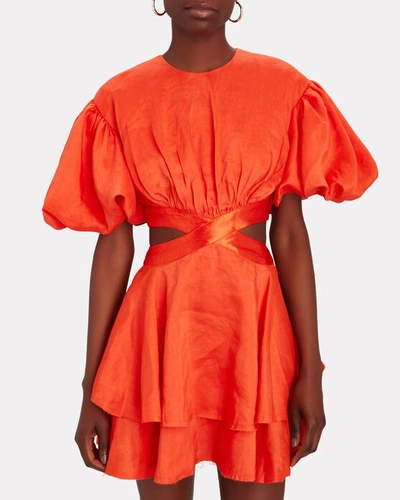 Shop Aje Gracious Cut-out Mini Dress In Orange