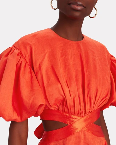 Shop Aje Gracious Cut-out Mini Dress In Orange