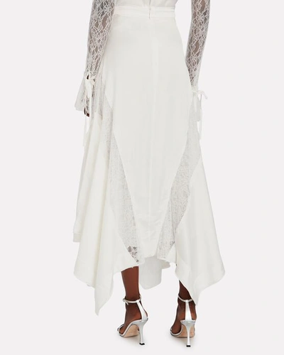 Shop Aje Veil Lace-trimmed Midi Skirt In Ivory
