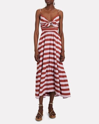 Shop A.l.c Laurel Striped Cut-out Midi Dress In Multi