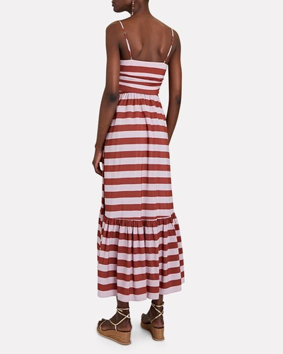 Shop A.l.c Laurel Striped Cut-out Midi Dress In Multi