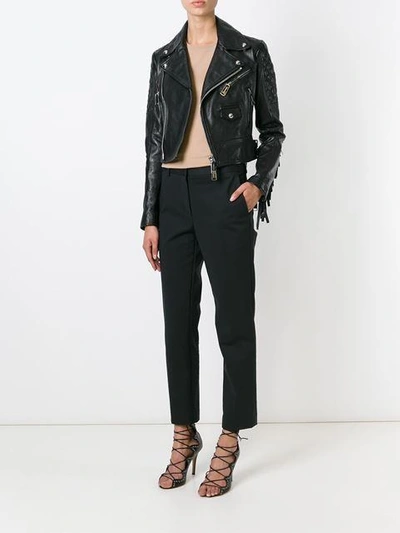 Shop Dsquared2 Cropped Biker Jacket