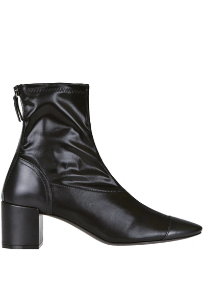 Shop Maliparmi Stretch Fabric And Leather Ankle Boots In Black