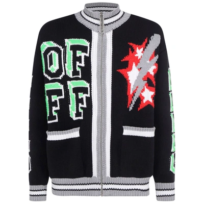 Shop Off-white Men's Jumper Sweater Cardigan In Black