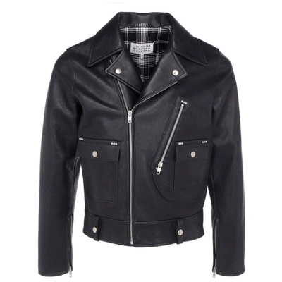 Shop Maison Margiela Men's Leather Outerwear Jacket Blouson In Black