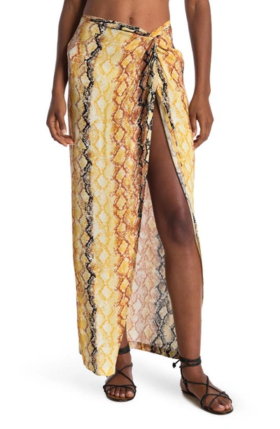 Shop L*space Mia Animal Print Cover-up Skirt In Pretty In Python