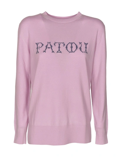 Shop Patou Logo Sweater In Lilac Color In Pink