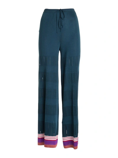 Shop Missoni Viscose Trousers In Green