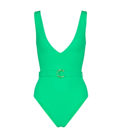 Shop Melissa Odabash Belize Belted Swimsuit In Green