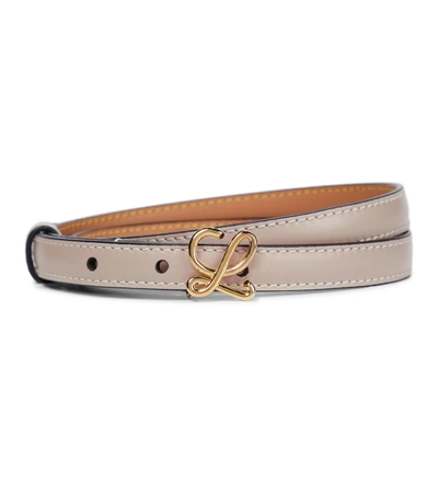 Shop Loewe Leather Belt In Beige