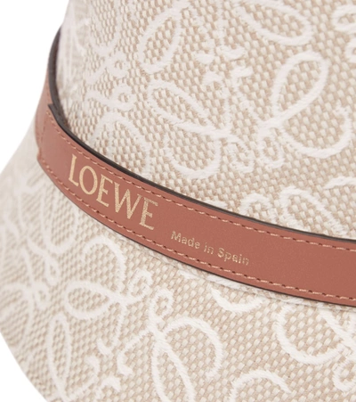 Shop Loewe Anagram Bucket Hat In Beige