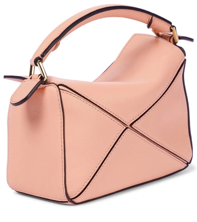 Shop Loewe Puzzle Mini Leather Shoulder Bag In Pink