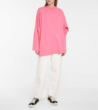 Shop Mm6 Maison Margiela Cotton Sweatshirt In Pink