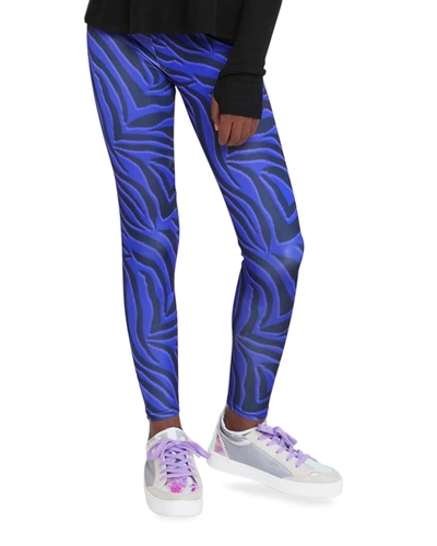 Shop Terez Girl's Zebra-print Leggings In Purple