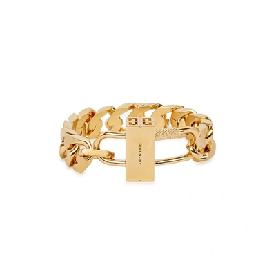 Shop Givenchy G Chain Brushed Gold-tone Bracelet