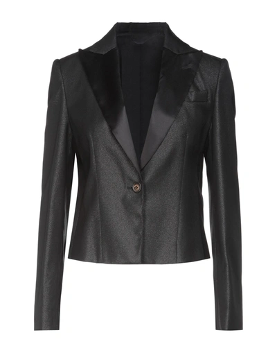 Shop Brunello Cucinelli Woman Blazer Black Size 6 Virgin Wool, Viscose, Polyester, Silk, Elastane