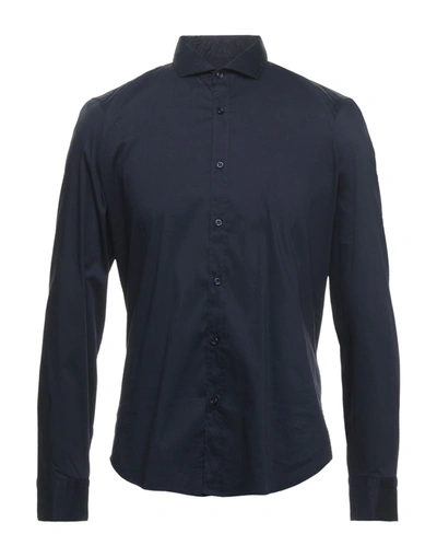 Shop Gmf 965 Man Shirt Midnight Blue Size 15 ¾ Cotton, Polyamide, Elastane