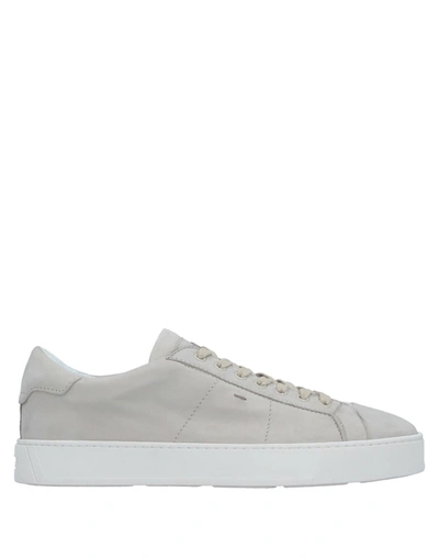 Shop Santoni Man Sneakers Light Grey Size 7.5 Soft Leather